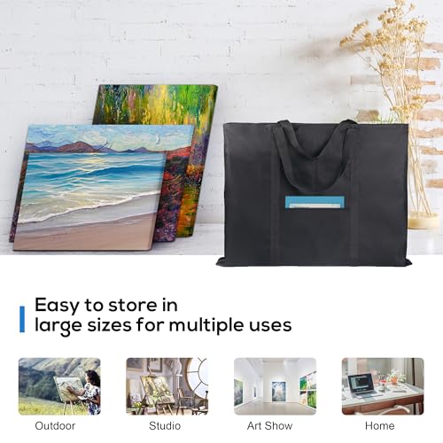 JJRING Dacron Light Weight Art Portfolio Bag, 22'' x 28.5'' for 20'' x 26'' Artworks, Black Carrying Storage Case for Poster, Sketching, and Drawing - size: 20''*26''