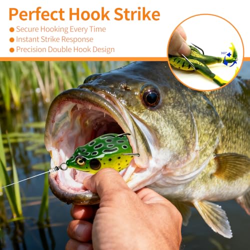 Keenjorika Soft Frog Fishing Lures 3 Pack, Topwater Floating Weedless Frog Baits with Rotating Kicking Legs, Lifelike Soft Swimbaits for Bass, Trout, Snakehead Fishing, Freshwater & Saltwater - color: 2/4/10