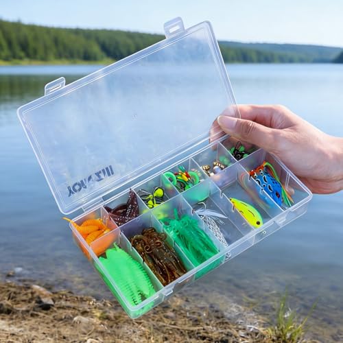 Fishing Lures Kit,Bass Fishing Tackle Set Including Soft Baits Jig Heads Hooks Weights, Complete Freshwater Lure Kit for Bass Trout Walleye Panfish