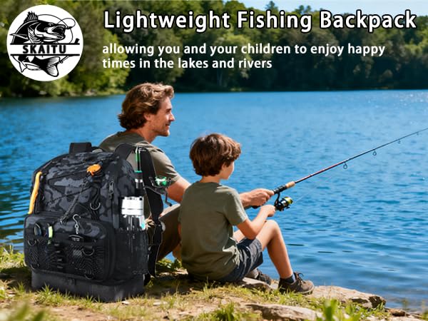 Fishing Backpack with Tackle Boxes and Rod Holder, Cooler, 30L Large Tackle Bag with Fishing Gear Lures Kit, Waterproof Bottom tackle Backpack Fish Set Gifts for Men Women-Camo Back Pack - color: Camo
