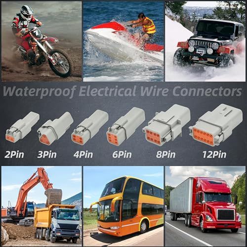 10 Set 2 Pin DT Deustch Waterproof Connector Automotive Electrical Butt Connector 16AWG Wire Harnesses Connectors Kit with Heat Shrink Tubing for Car Boat Truck (A- 2Pin Wiring 10Pair) - size: DT Connector 10 Sets 2 Pin