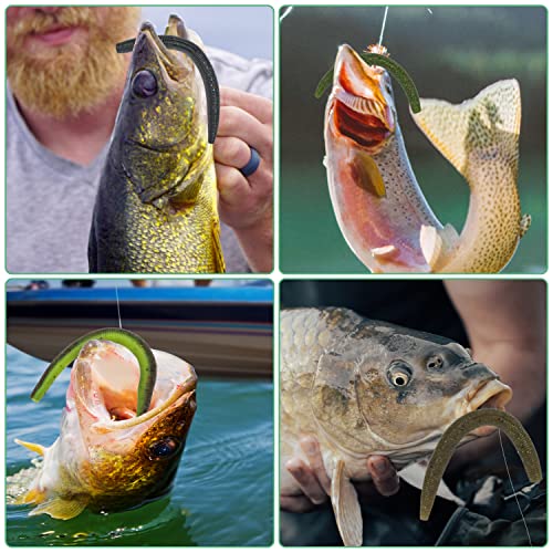 Senko Wacky Worms - Soft Plastic Lures, 30pcs Rubber Worms, 4-5 inches for Bass Freshwater & Saltwater Fishing