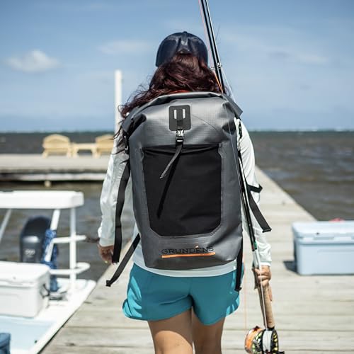 Grundéns Bootlegger Roll Top Backpack | Waterproof, 30L, Red Orange - color: Red Orange