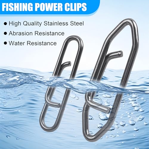 AGOOL Speed Clips for Fishing Lures Kit, Fishing Snaps Clips High Strength Quick Change Clips Stainless Steel Fishing Power Clips Swivels Fishing Tackle Connector Snaps - style: 50pcs Fishing Clips Kit