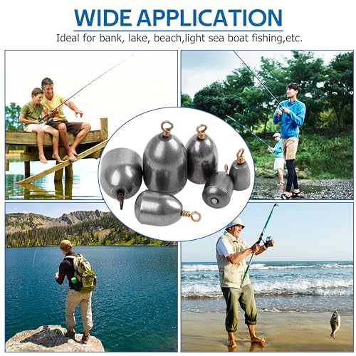 Fishing Weights Sinkers Kit Assorted Bass Casting Weights Iron Fishing Weights Water Drop Bell Sinkers Catfish Weights Sinkers for Saltwater Freshwater Fishing - style: 28pcs