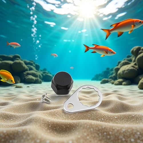 M7 Fishing Reel Screws Nut Caps, Metal Fishing Reel Handle Screw Cap Crank Nuts and Locking Plate Replacement for Left and Right Hand Plate DIY Fishing Accessory Fishing Reel Replacement Parts