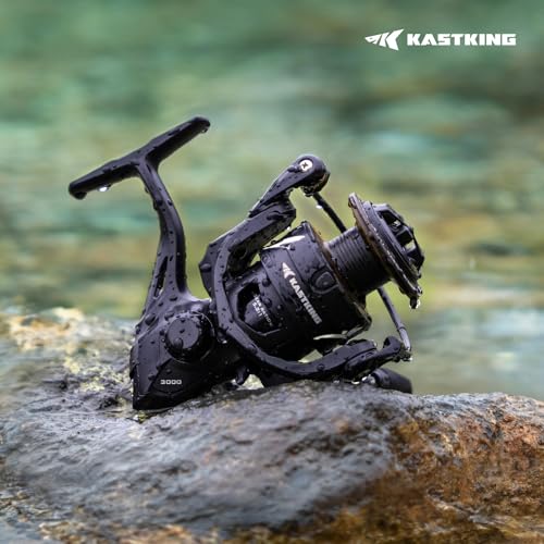 KastKing Spartacus II Plus Spinning Reel – IPX5 Waterproof Freshwater/Saltwater Fishing Reel, 22LB Drag, 5.2:1 Gear Ratio, 7+1 Stainless Steel Bearings, Instant Anti-Reverse, Anodized Aluminum Spool - size: 1000