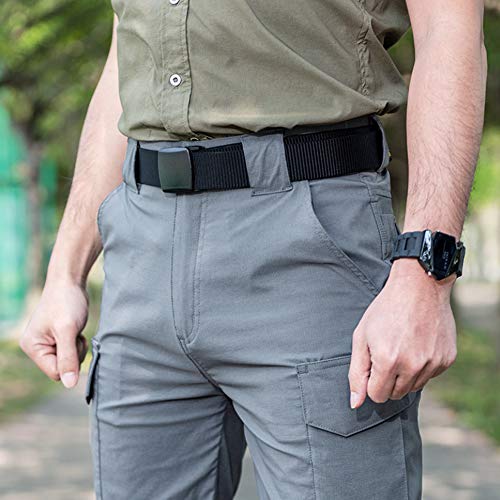Ginwee 5 Pack Nylon Military Tactical Belt Webbing Canvas Outdoor Web Belt with Plastic Buckle
