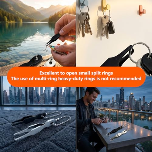 Split Ring Pliers Fishing Lure Tool for Small Rings Mini Key Ring Opener | Stainless Steel Micro Tweezers to Open Small Jump Rings for Jewelry Making and Quick Hook Removal 2 Pack
