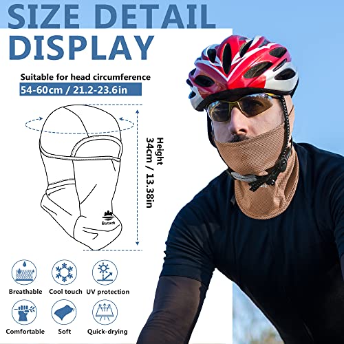 Balaclava Ski Mask, Sun UV Protection Breathable Full Head Face Mask for Men Women Skiing Cycling - color: Brown
