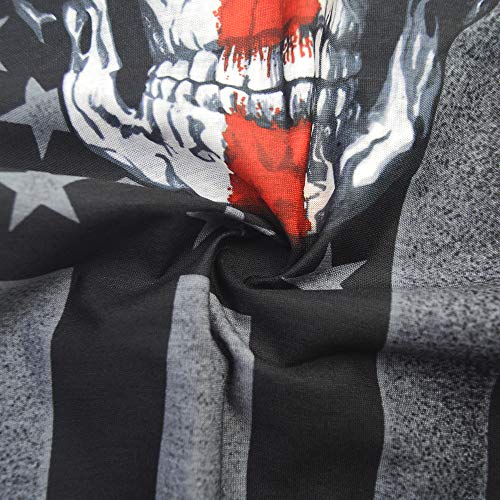Obacle Bandana Face Mask Neck Gaiter Tube Mask Men Women for Sun Dust Protection - color: Skull White Face Red Cross