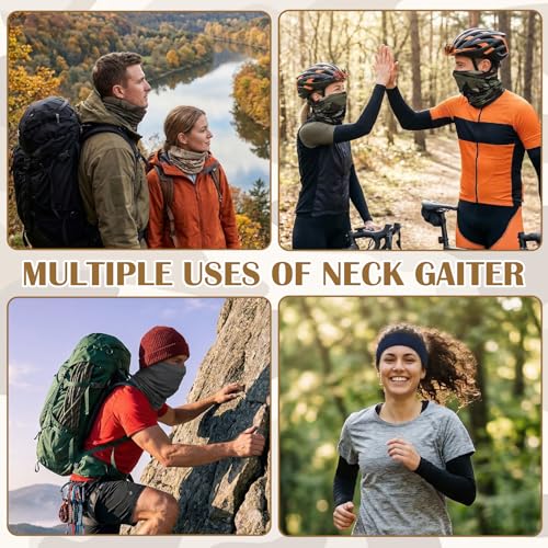 9 Pack Neck Gaiter Sun Protection Face Masks Breathable Windproof Face Cover UV Protection Bandana Scarf for Men Women - color: Solid Color+camo