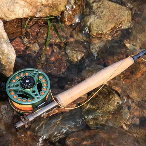 Sougayilang 5/6 Weight 9ft Fly Rod, 4-Piece Graphite Rod, Die Cast Aluminum Reel, Carrying Case, Fly Box & Fishing Flies Combo Starter Kit - color: Fly Fishing Combo #5-Green