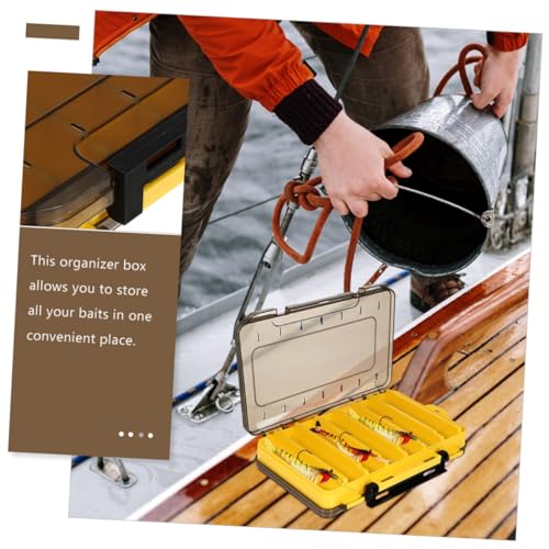 KICHOUSE 2Pcs Fishing Lure Container Double Sided Drain Bait Storage Case Portable Fishing Tackle Organizer High Grade Material Translucent Lid for Easy Identification