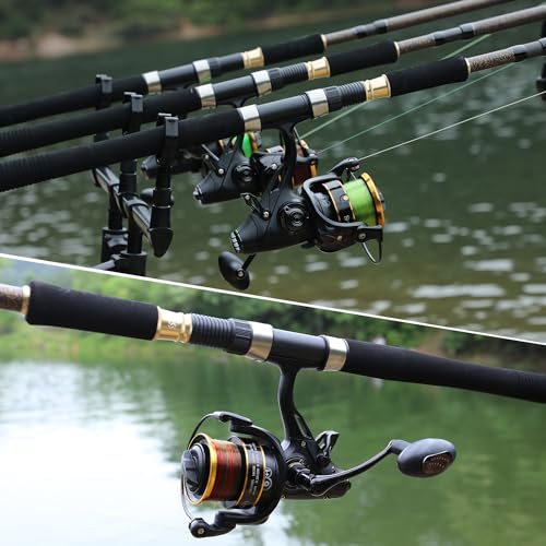 Sougayilang Bait Feeder Spinning Reels,33Lbs Drag Carp Fishing Reel Front and Rear Drag System, Freshwater Fishing Reel for Live Liner Bait Fishing for Catfish Fishing - color: B-S331-5000