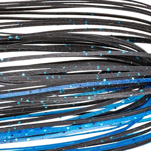 Strike King Thunder Cricket Fishing Lure, Vibrating Swim Jig, Silver Blade, 4/0 Jungle-Style Flipping Hook - color: Black / Blue, size: 3/8 oz