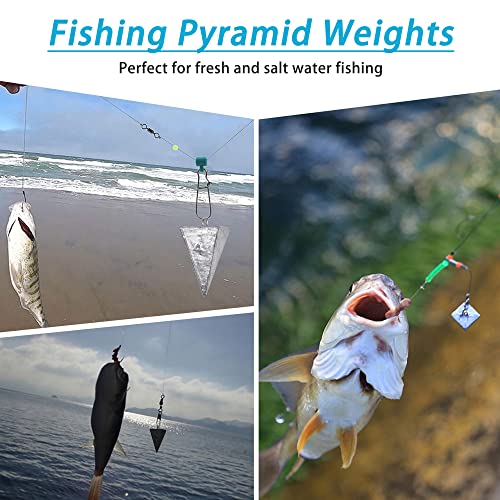 Pyramid Sinkers Fishing Weights, Saltwater Surf Fishing Sinkers Triangle Fishing Weights for Ocean Saltwater Surf Fishing Gear Tackle 1oz 2oz 3oz 4oz 5oz 6oz 8oz - color: 4oz - 10pcs