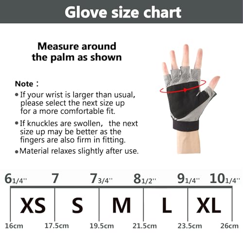 Palmyth UV Fishing Gloves Sun Protection Fingerless Kayaking Glove Men Women UPF 50+ SPF for Sailing, Hiking, Paddling, Canoeing, Rowing, Driving - color: Charcoal, size: Medium