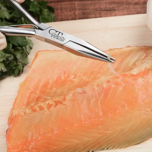 Fish Bone Pliers/Tweezers Stainless Steel Washable (Silver) - color: Silver