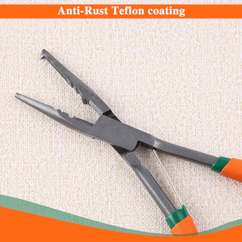 8 Inch Pistol Grip Multi-Function Fishing Pliers with Line Cutter, Hook Remover, Crimper, Split Ring Opener, Aluminum Pipe Crimper, Non-Slip Handles, Saltwater Resistant - style: 8"-Pistol Grip