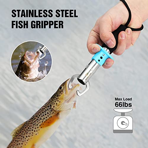 Mossy Oak Fishing Tools Kit- Fishing Plier, Fish Lip Gripper, Multifunctional Fishing Hook Remover with Lanyards Sheath, Saltwater Resistant Fishing Accessories & Equipment, Fishing Gifts for Men - style: 4pc Fishing Tool Kit