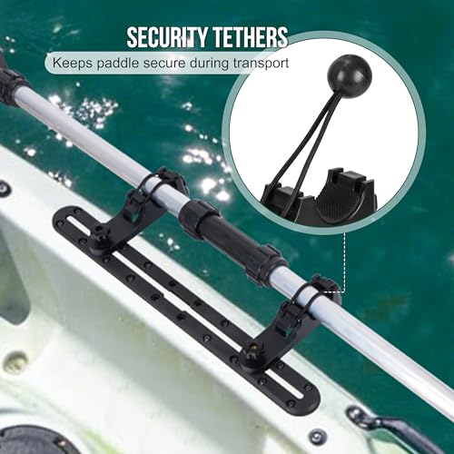 Hikeen Kayak Paddle Holder, Fishing Net Fishing Rod Holder, Track Mount Accessories for Canoe, Paddle Board