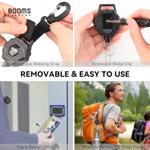Booms Fishing RG5 Retractable Keychain with Belt Clip, 2-Pack Fishing Zinger Retractor, Heavy Duty Badge Holder, 2 Options - style: Magnetic Style