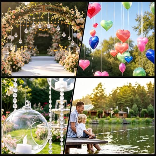 Anezus Fishing Wire for Hanging, Clear Fishing Line Invisible String Strong Monofilament Line for Hanging Decorations and Crafts - style: 0.5mm, 30lb
