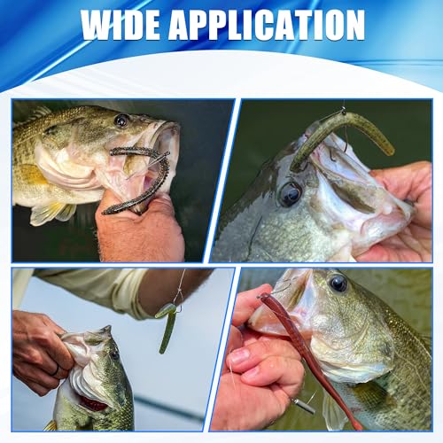 Wacky Weedless Hooks Kit,50pcs Weedless Wacky Rig Bass Fishing Hooks with Wire Guard for The Wacky Rig & Neko Rig Assorted Size 1/0 2/0 3/0