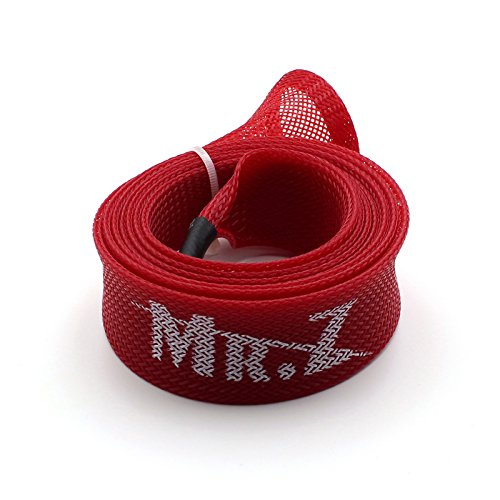 Mr. Z Pack of 4 Casting Fishing Rod Sleeves with 2 Rod Straps Fishing Rod Covers Pole Jacket Rod Socks - color: Red