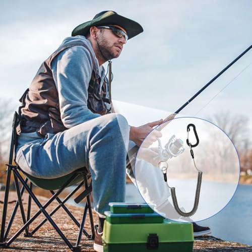 Retractable Safety Lanyards Coiled Lanyard with Aluminum Hook and Quick Release Buckle Lanyard Safe Tool for Fishing Kayaking Keys - color: 3Pcs