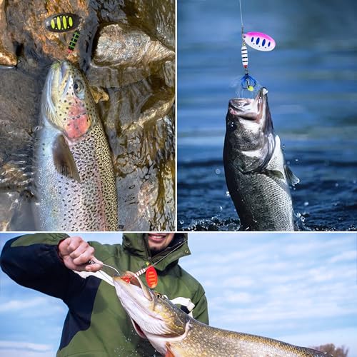 Fishing Lures for Saltwater/Freshwater, Metal Trout Lures for Bass Walleye Pike, 5g Fishing Spoon with Single Hook - color: SB02