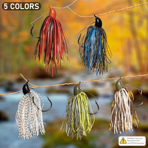 THKFISH Swim Jigs for Bass Fishing, Weedless Fishing Jig Lures with Ultra Smooth Teflon Hook, Titanium Weed Guard Swim baits for Crappie Bass Trout