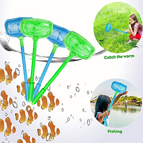 Fishing Net, TSYAN Bug Net Catching Crab Insect Nets Beach Toys Floating Bait Butterflies Colorful Nets for Kids Outdoor Playing 16 inches - style: 4 Pack