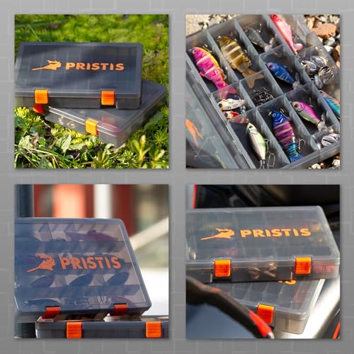 Pristis 2pcs Tackle Trays, 10.1"L 3600 High Strength Plastic Lure Storage, Container with Removable Dividers, Portable Tool Box for Hardware Fitting & Fishing Parts, Adjustable Compartment Organizer