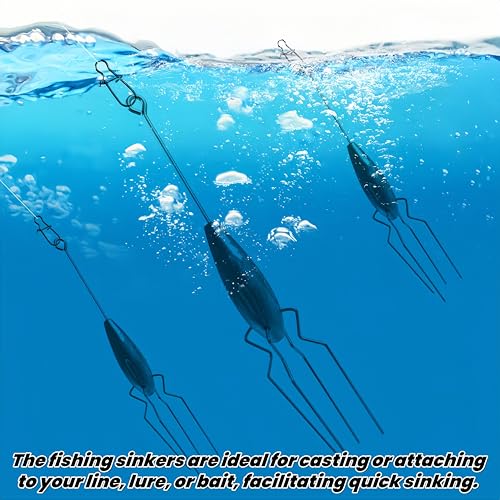 3Pcs Sputnik Sinkers Fishing Weights Sinkers Surf Casting Fishing Sinkers Lead Weights Sinkers Long Tail Fishing Weights Drop Shot Sinkers for Saltwater Catfish Beach Sand Ocean-1oz - size: 1oz