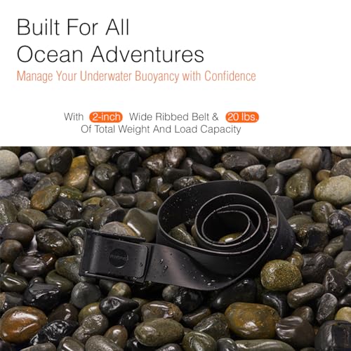 Riffe Rubber Weight Belt (Black) With Glass Filled Nylon Buckle, For Freediving and Spearfishing - Quick-Release Lever Ensures Safety On The Water, 54 Inch's Length - color: Black W/ Blue Buckle