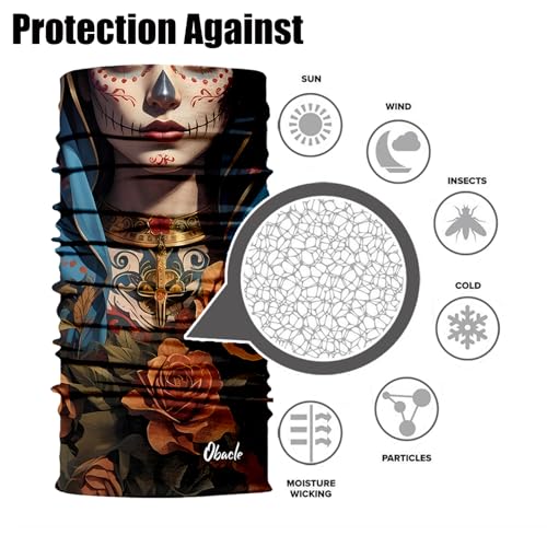 Obacle Skull Face Mask for Women Dust Wind Sun Protection Rave Festival Riding - color: Women Tear Lips Gray Nose