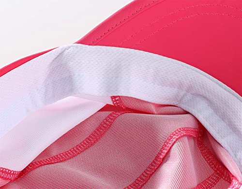 Connectyle Kids Sun Hat with Removable Neck Flap UPF 50+ Sun Protection Baseball Cap Summer Beach Sun Hats 3-6 Years - color: Hot Pink