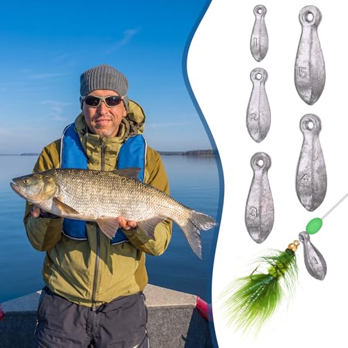 Fishing Weights Sinker Kit Rig Fishing Weight Sinker Weights Bank Sinkers Saltwater Sinkers Bass Casting in - size: 1, 2, 3, 4, 5oz 5 Sizes