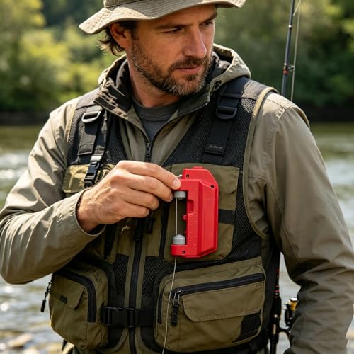 Automatic Fishing Knot Tying Tool, 2026 New Easy Cast Knot Tying Tool, Fishing GT Knotting Machine, Quick Tying Device Fishing Hook Tier Knots for Fishing Lovers - color: Red, size: Battery-Powered
