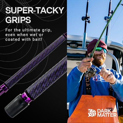 Dark Matter Psychedelic Casting Fishing Rods Medium Heavy Power X - High-Modulus M3 Carbon Nano Baitcaster Rod Saltwater and Freshwater Fishing Rods, 7ft Medium Heavy Baitcasting Rod - color: Purple, size: 7'0" Power - Z