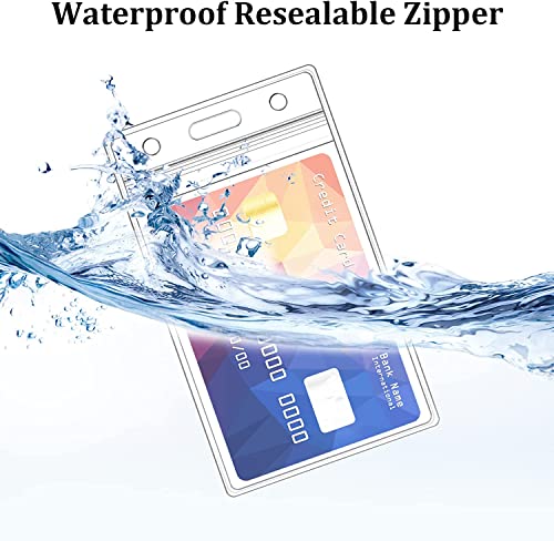 Thick ID Card Name Badge Holder Heavy Duty Waterproof Clear Plastic PVC Vertical Sleeve Pocket Resealable (Vertical, 200 Pcs) - color: Vertical, size: 200 Pcs