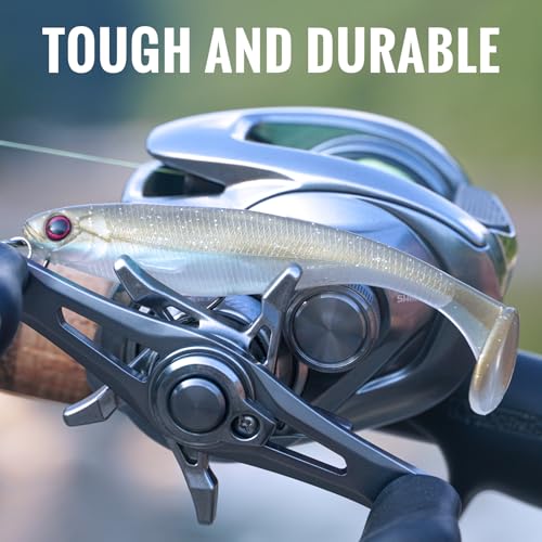 TRUSCEND Shadtale Easy Catch Soft Fishing Lures, Unique Vibration and Action for Various Rigs, Paddle Tail Swimbaits Trailer for Bass, Trout, Crappie, Walleye, Redfish, Saltwater & Freshwater Fishing - color: 5",12pcs,0.6oz