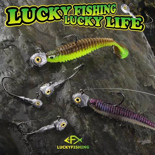 LUCKYFISHING Swimbait Jig Head 40/30/25/20/15Pcs Freshwater Saltwater Jig Heads for Bass Walleye Trout Fishing Gifts for Men 1/8oz 1/5oz 1/4oz 3/8oz 1/2oz - color: Natural Color: 1/8oz(3.5g)-1/0-15Pcs