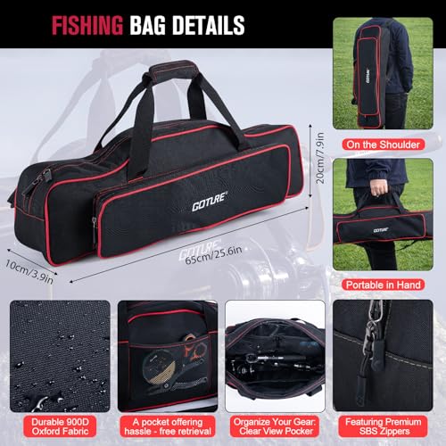 Goture Spinning Fishing Rod & Reel Combo with Carrier Bag,6.6-9FT,Spin Reels, Lures Kit, Pliers, Braided Line, Fish Gripper, Carbon Fiber Freshwater Fishing Rod Full Kit for Starter - size: 7FT: Spinning Rod, style: A - Xceed 4 Pieces Rod (Includes Rod, R
