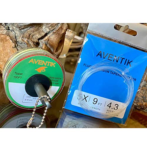 3 PC Aventik 9 FT Pre-Tied Loop Fly Fishing Tapered Leader Fluorocarbon Fly Leader Freshwater Saltwater