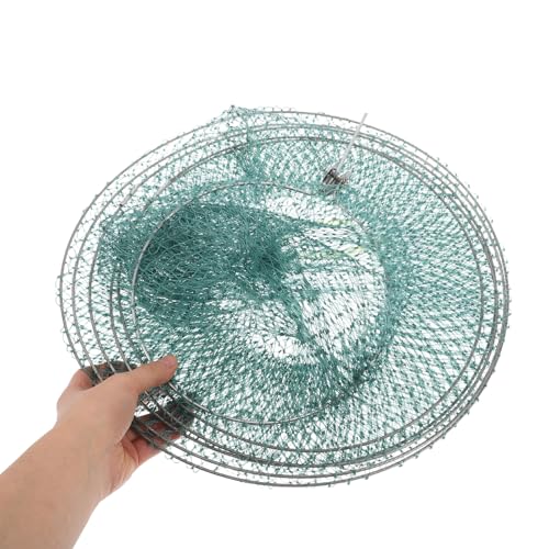 LIOOBO Collapsible Foldable Fishing Net Trap with 5-Layer Mesh 130cm for Outdoor Crab Shrimp Bait Catching and Fish Keeping Accessory
