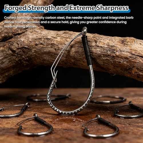 40PCS Weedless Wacky Rig Hooks - Dragon Scale Shank Bass Hooks for Wacky Rig Tool - High Carbon Steel Worm Hooks with Weed Guard for Freshwater Saltwater - Sizes 1# 2# 3# 1/0 2/0 3/0 - size: 1/0