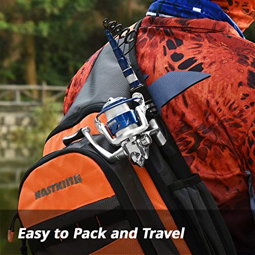 KastKing Compass Telescopic Fishing Rods and Combo, Sensitive Graphite Composite Blank, Easy to Travel, Packs to Just 17" in Length, Stainless Guides and Ceramic Rings, Combos w/ 4+1BB Spinning Reel - size: 6'6" - Medium, style: Spin - Combo With 2000 Ree